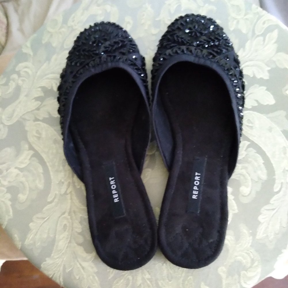 Black Beaded Slides By Report | Size 10 - image 2